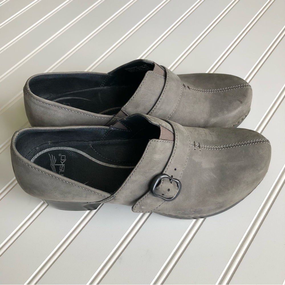Dansko Tamara Grey Suede Leather Clog Size 39